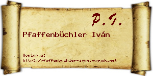 Pfaffenbüchler Iván névjegykártya